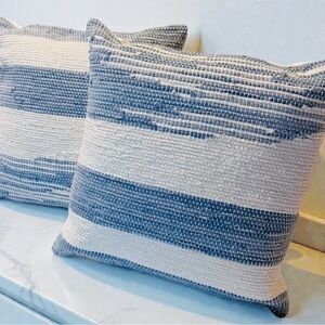 2 Pack- Lauren Ralph Lauren Rag Rug Weave Striped Decorative Pillows